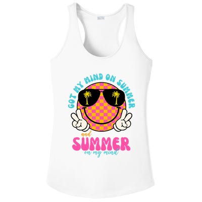 Got My Mind On Summer And Summer On My Mind Peace Smile Ladies PosiCharge Competitor Racerback Tank