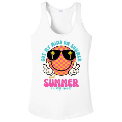 Got My Mind On Summer And Summer On My Mind Peace Smile Ladies PosiCharge Competitor Racerback Tank