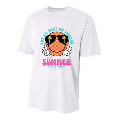 Got My Mind On Summer And Summer On My Mind Peace Smile Youth Performance Sprint T-Shirt