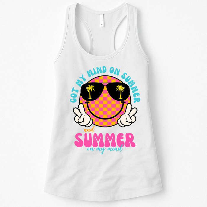 Got My Mind On Summer And Summer On My Mind Peace Smile Womens Tank Top