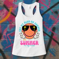 Got My Mind On Summer And Summer On My Mind Peace Smile Womens Tank Top