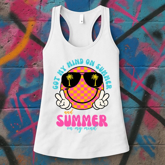 Got My Mind On Summer And Summer On My Mind Peace Smile Womens Tank Top