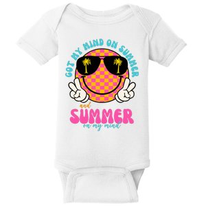 Got My Mind On Summer And Summer On My Mind Peace Smile Baby Bodysuit