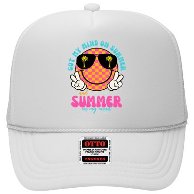 Got My Mind On Summer And Summer On My Mind Peace Smile Trucker Hat