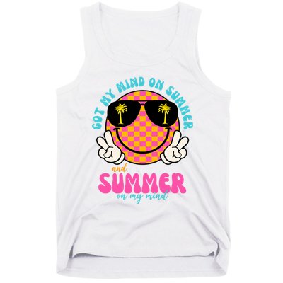 Got My Mind On Summer And Summer On My Mind Peace Smile Tank Top