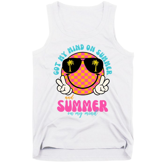 Got My Mind On Summer And Summer On My Mind Peace Smile Tank Top