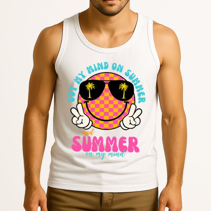 Got My Mind On Summer And Summer On My Mind Peace Smile Tank Top