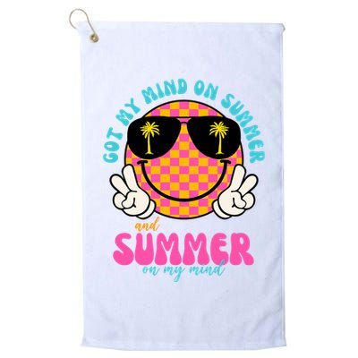 Got My Mind On Summer And Summer On My Mind Peace Smile Golf Towel