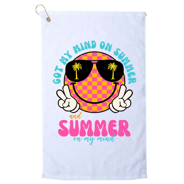 Got My Mind On Summer And Summer On My Mind Peace Smile Golf Towel