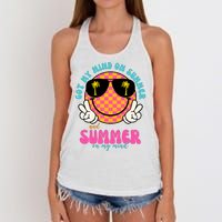 Got My Mind On Summer And Summer On My Mind Peace Smile Women's Knotted Racerback Tank