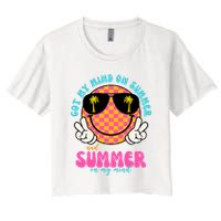 Got My Mind On Summer And Summer On My Mind Peace Smile Crop Top