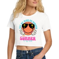 Got My Mind On Summer And Summer On My Mind Peace Smile Crop Top