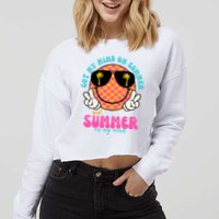 Got My Mind On Summer And Summer On My Mind Peace Smile Cropped Pullover Crew