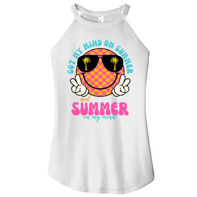 Got My Mind On Summer And Summer On My Mind Peace Smile Women's Perfect Tri Rocker Tank