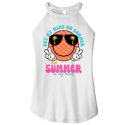 Got My Mind On Summer And Summer On My Mind Peace Smile Women's Perfect Tri Rocker Tank