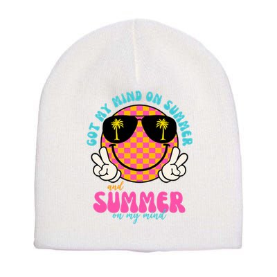 Got My Mind On Summer And Summer On My Mind Peace Smile Short Acrylic Beanie