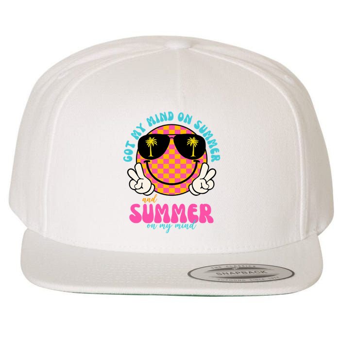 Got My Mind On Summer And Summer On My Mind Peace Smile Wool Snapback Cap