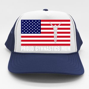 Gymnastics Mom (Male Gymnast And Usa Flag) Meaningful Gift Trucker Hat