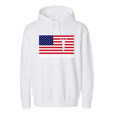 Gymnastics Mom (Male Gymnast And Usa Flag) Meaningful Gift Garment-Dyed Fleece Hoodie