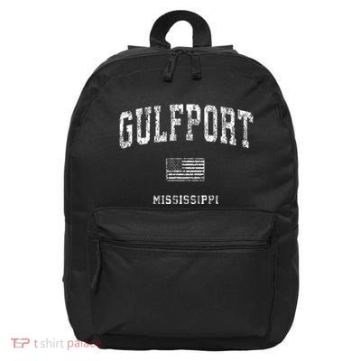 Gulfport Mississippi Ms Vintage American Flag 16 in Basic Backpack