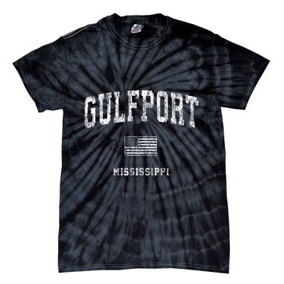 Gulfport Mississippi Ms Vintage American Flag Tie-Dye T-Shirt