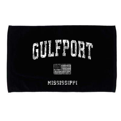 Gulfport Mississippi Ms Vintage American Flag Microfiber Hand Towel