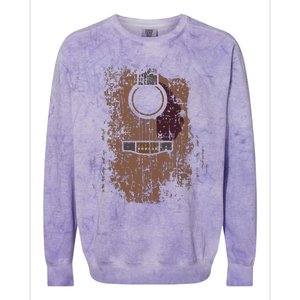 Guitar Music Musician Guitarist Distressed Acoustic Colorblast Crewneck Sweatshirt