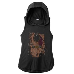 Guitar Music Musician Guitarist Distressed Acoustic Ladies PosiCharge Tri-Blend Wicking Draft Hoodie Tank