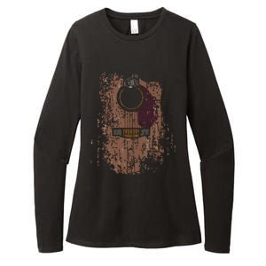 Guitar Music Musician Guitarist Distressed Acoustic Womens CVC Long Sleeve Shirt