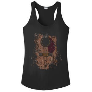 Guitar Music Musician Guitarist Distressed Acoustic Ladies PosiCharge Competitor Racerback Tank