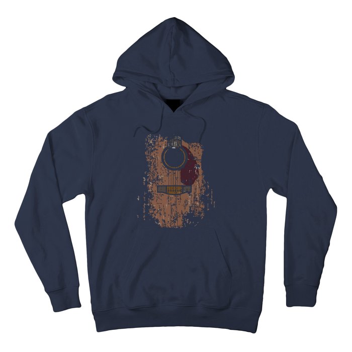 Guitar Music Musician Guitarist Distressed Acoustic Hoodie