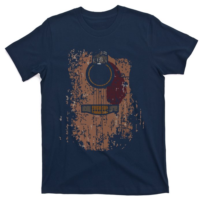 Guitar Music Musician Guitarist Distressed Acoustic T-Shirt