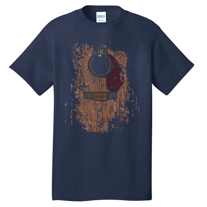 Guitar Music Musician Guitarist Distressed Acoustic Tall T-Shirt