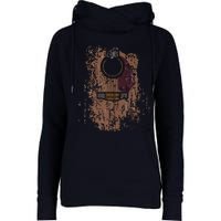 Guitar Music Musician Guitarist Distressed Acoustic Womens Funnel Neck Pullover Hood