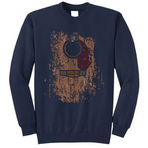 Guitar Music Musician Guitarist Distressed Acoustic Tall Sweatshirt