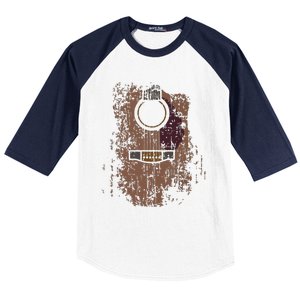 Guitar Music Musician Guitarist Distressed Acoustic Baseball Sleeve Shirt