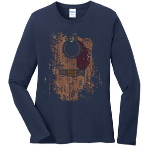 Guitar Music Musician Guitarist Distressed Acoustic Ladies Long Sleeve Shirt