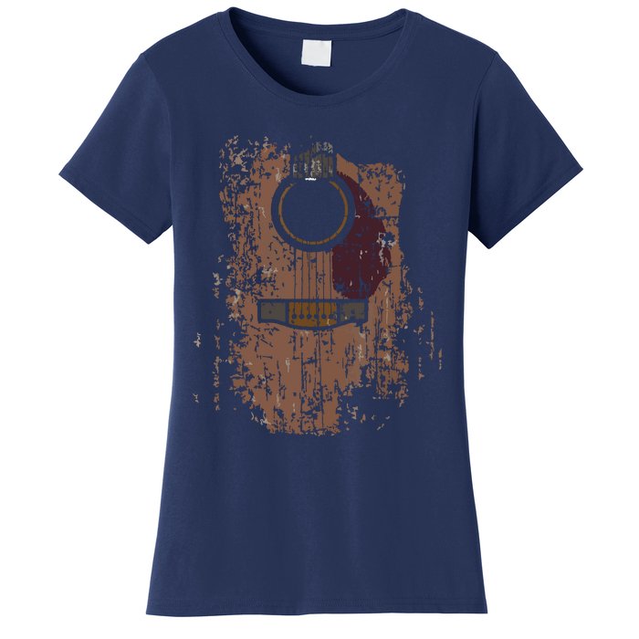 Guitar Music Musician Guitarist Distressed Acoustic Women's T-Shirt