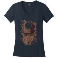 Guitar Music Musician Guitarist Distressed Acoustic Women's V-Neck T-Shirt