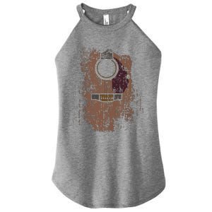 Guitar Music Musician Guitarist Distressed Acoustic Women's Perfect Tri Rocker Tank