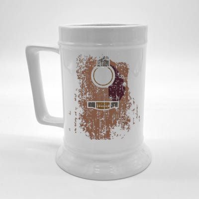 Guitar Music Musician Guitarist Distressed Acoustic Beer Stein