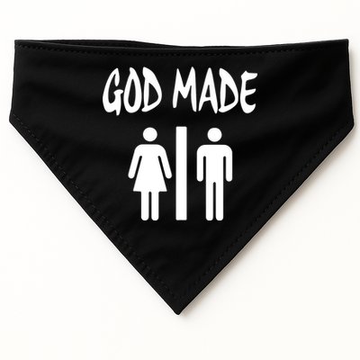 God Made Men Women Funny Christian USA-Made Doggie Bandana