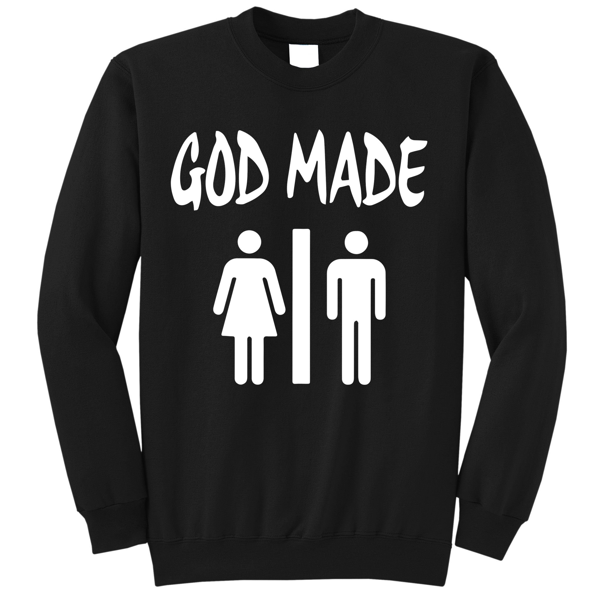 God Made Men Women Funny Christian Sweatshirt