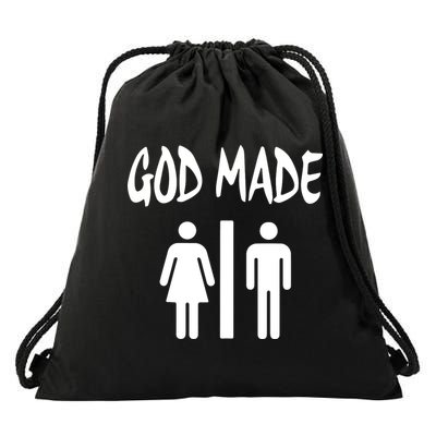 God Made Men Women Funny Christian Drawstring Bag