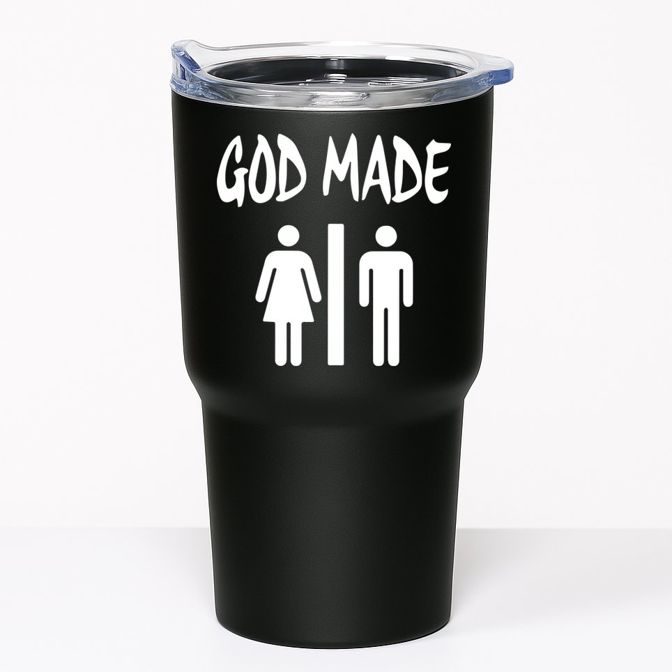 God Made Men Women Funny Christian Tumbler