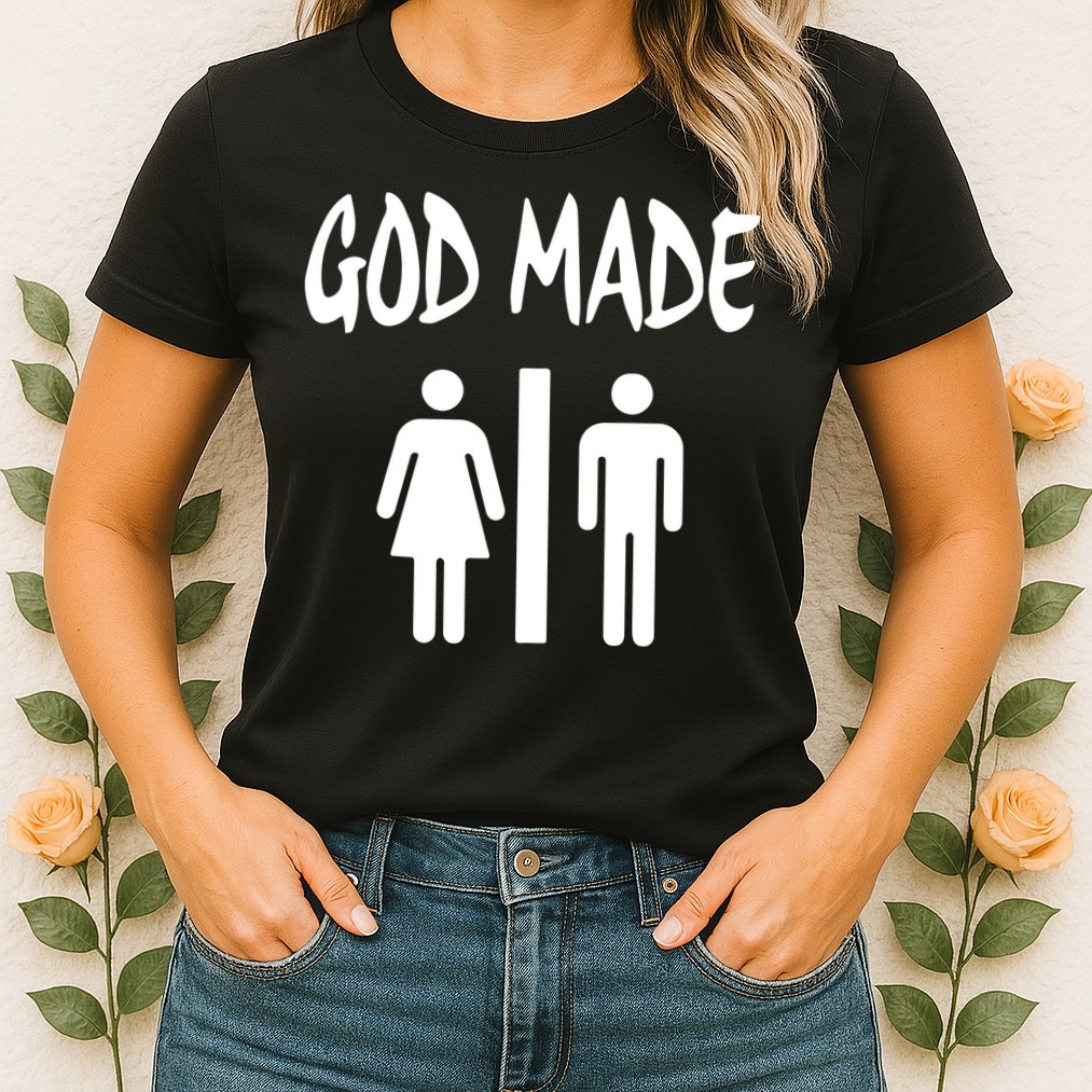 God Made Men Women Funny Christian Womens T-Shirt