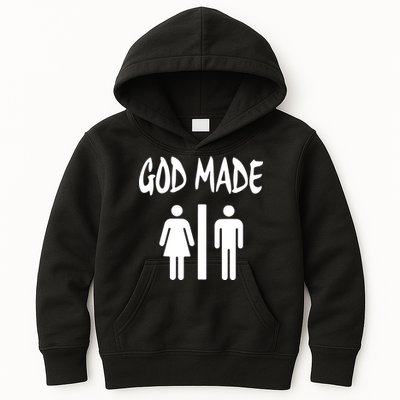 God Made Men Women Funny Christian Kids Hoodie