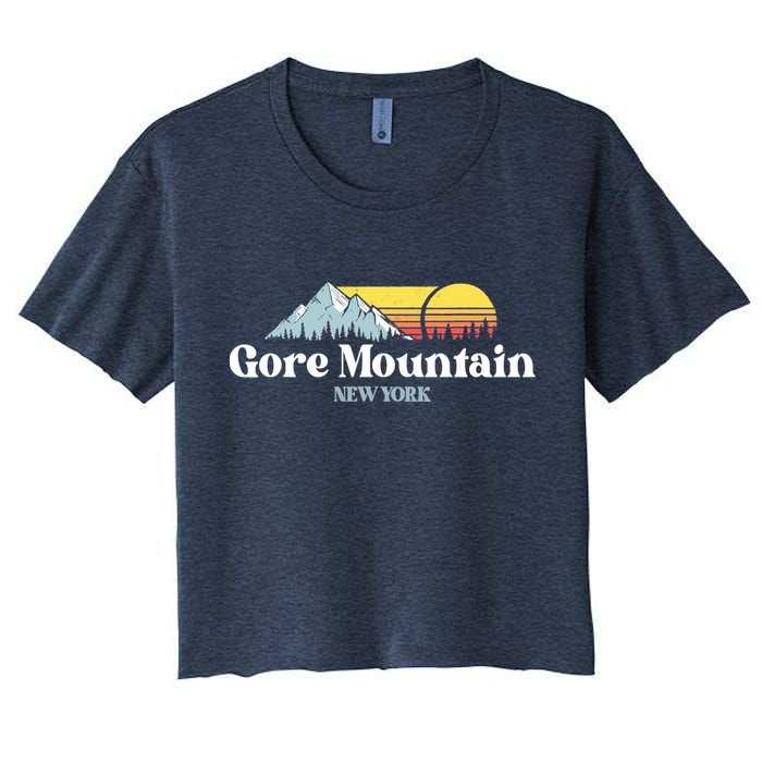 Gore Mountain, NEW YORK, Snow Ski Snowboard Skiing Location Women's Crop Top Tee