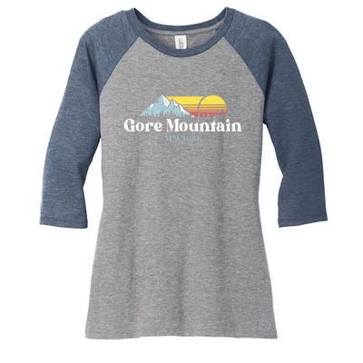 Gore Mountain, NEW YORK, Snow Ski Snowboard Skiing Location Women's Tri-Blend 3/4-Sleeve Raglan Shirt