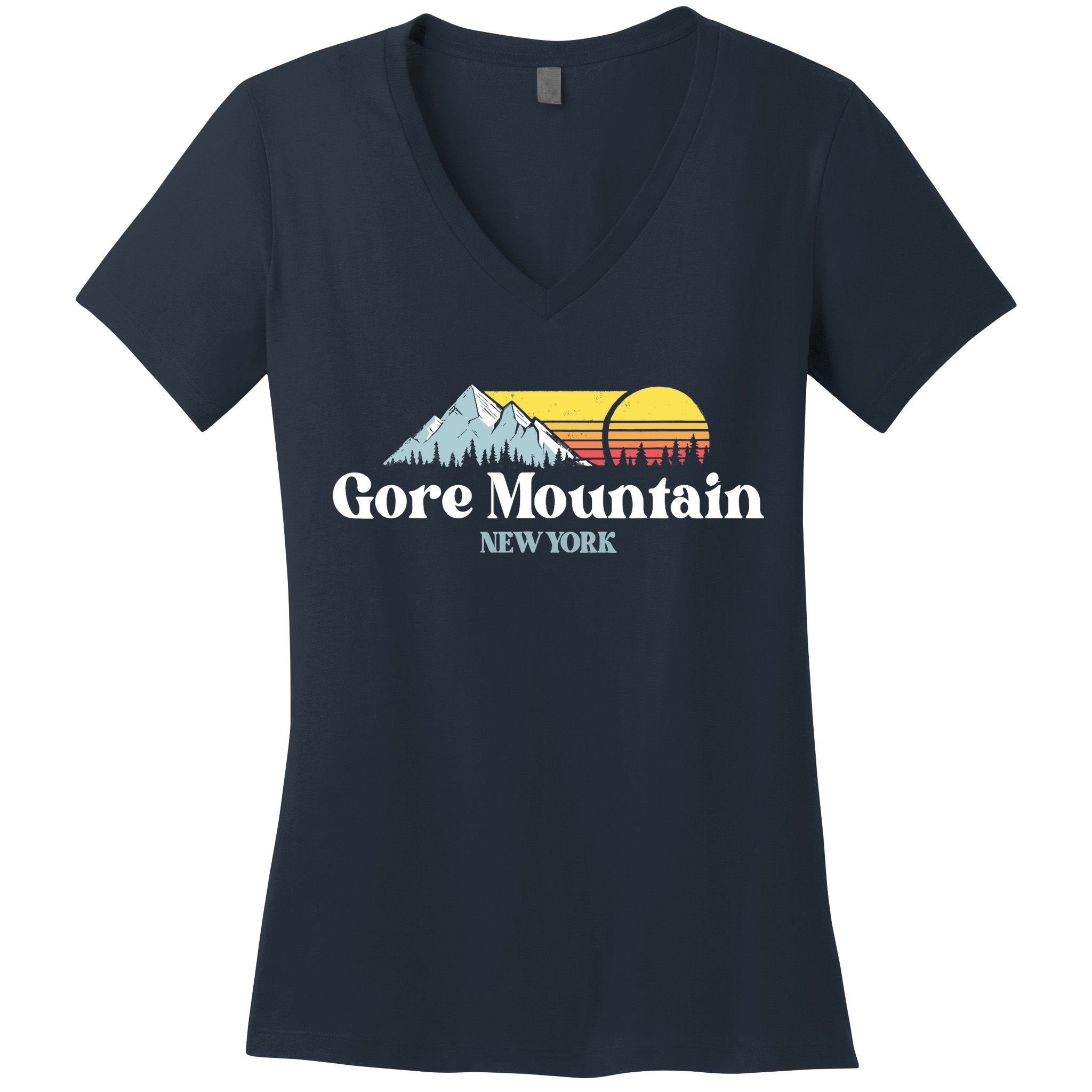 Gore Mountain, NEW YORK, Snow Ski Snowboard Skiing Location Women's V-Neck T-Shirt